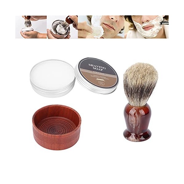 DEPILA Ensemble de rasage de barbe for hommes, bol en mousse for brosse à raser, savon à raser, ensemble de toilettage de bar