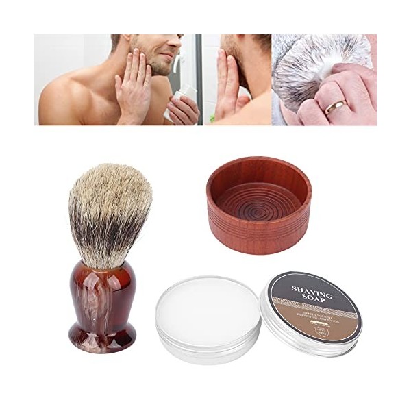 DEPILA Ensemble de rasage de barbe for hommes, bol en mousse for brosse à raser, savon à raser, ensemble de toilettage de bar