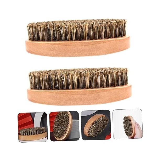 FRCOLOR 10 Pièces Brosse À Barbe Brosse À Cheveux Kits De Brosses En Poils De Sanglier Pour Hommes Costume Homme Outils Pour 