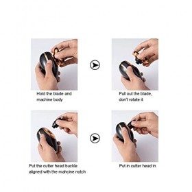 Rasoir à cheveux électrique, tête de coupe flottante intelligente 5 en 1 rasoir électrique rechargeable par USB 4 peignes de 