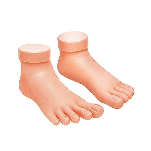 mlogiroa 1 paire de faux pieds flexibles et mobiles en silicone souple pour entraînement de prothèse de manucure pour le bric