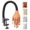 Pratique Faux Nail Art, Mains et Doigts dentraînement Flexible + 400 pièces Pointes dongles Remplaçables, Emballé Individue