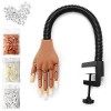 Pratique Faux Nail Art, Mains et Doigts dentraînement Flexible + 400 pièces Pointes dongles Remplaçables, Emballé Individue