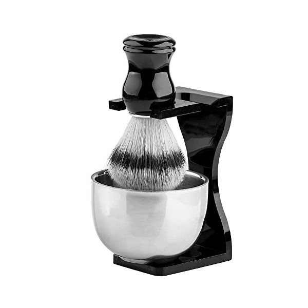 CRODY Simplicité Support de Brosse de Rasoir pour Homme, Ensemble de Brosse de Rasage en Poils de Blaireau synthétique Acryli