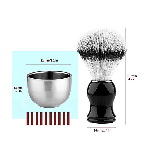 CRODY Simplicité Support de Brosse de Rasoir pour Homme, Ensemble de Brosse de Rasage en Poils de Blaireau synthétique Acryli