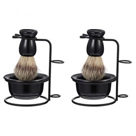 FRCOLOR 2 Ensembles Ensemble De Barbe Support De Rasage En Métal Support Pour Bol De Rasage Blaireau Avec Support Blaireau Et