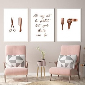 Murs dart Décor de salon de coiffure Citations de cheveux Affiches et impressions Coiffeur Coiffeur Cadeau Beauté Mur Art To