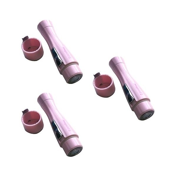 minkissy Lot de 3 épilateurs pour femme - Rose - Épilateur électrique pour femme - Rasoir pour tout le corps - Rouge à lèvres