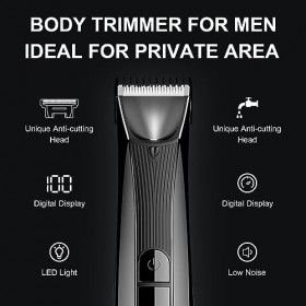 Tondeuse Corps Homme, Tondeuse électrique pour le corps - Tondeuse à boule étanche IPX7 avec socle de recharge/affichage LED