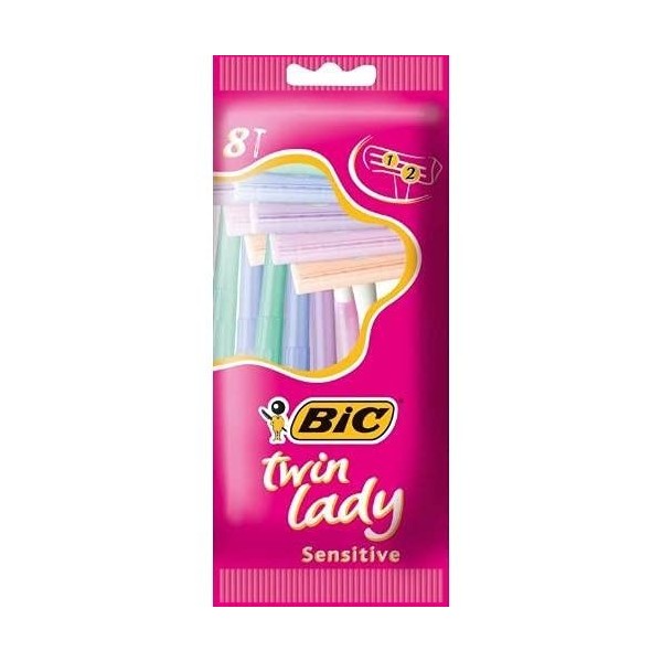 BIC - Lot de 8 Rasoirs Jetables pour Femmes - Une Peau Douce et Lisse en un Clin dŒil - Lot De 4