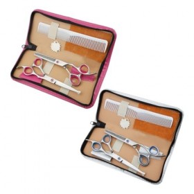 FRCOLOR Rasoir De Salon 5 Pièces Coupe Coiffeur Styliste Ciseaux De Coiffeur Peigne De Coiffure Cisailles De Coiffure Tondeus