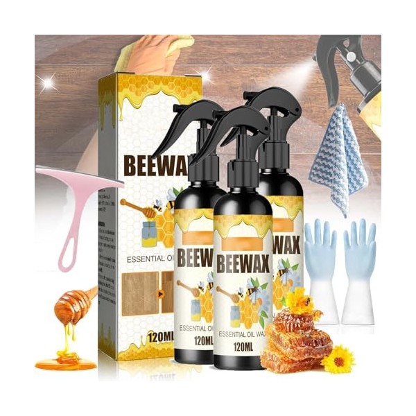 DINNIWIKL Beeswachs Holz Polier Spray, Bienenwachs Holz Polierspray, Natural Micro-Molecularized Beeswax Spray, Beeswax Wood 