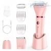 Scttomon Rasoirs électriques femme Electric Bikini Trimmer Shaver Set For Women Body Hair Trimmer Wet/Dry Lady Face Body Shav