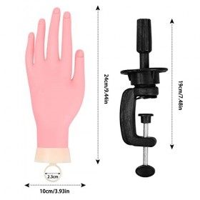 Vesaneae Main dEntraînement Manucure, Modèle Main pour Ongle, Pratique Mannequin à Main, Main Entraînement en Silicone, Modè