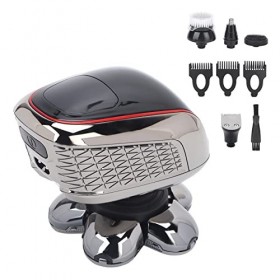 Kit de rasoir électrique, kit de toilettage 6D rasoir électrique tondeuse à cheveux rechargeable étanche pour les voyages à d