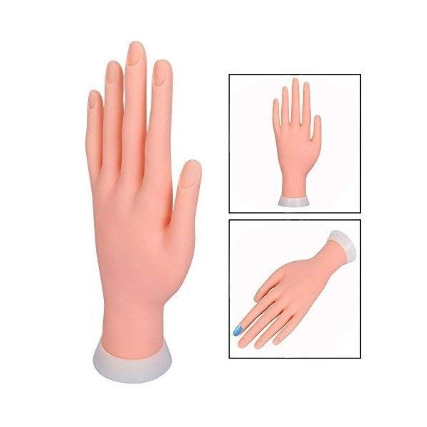 Itian Modèle de Pratique à Ongles, Mâle Souple et Souple en Plastique Souple pour la Formation de démarreur Fake Nail Art, ma