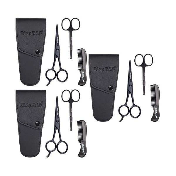 FOMIYES 3 Ensembles Kit De Toilettage Pour Hommes Costumes Pour Hommes Costumes Noirs Pour Hommes Kit De Ciseaux À Barbe Poil