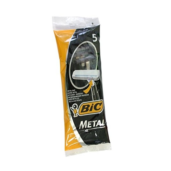 Bic Rasoir à rasage jetable en métal de qualité pour homme 5 pièces