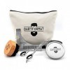 BARTFORMAT® Kit dentretien de barbe 4 pièces avec ciseaux XL + pochoir de rasage + brosse à barbe + trousse de toilette Kit 