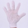 4 Pairs Gants de Douche Gants de Gommage Gants Exfoliants à Double Face Brosses de Bain pour le Corps, Blanc