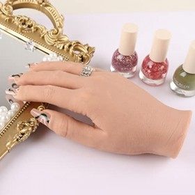 Knowu Main dentrainement Manucure, Main Silicone Entrainement Ongles, Fausse Main Pour Ongle, beige