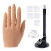 Main de femme pour ongles en acrylique avec support réaliste en silicone pratique - Faux support flexible pour doigts - Manne