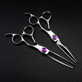 Ciseaux de coupe de cheveux, professionnels 440c 6 pouces ciseaux à cheveux violets coupe de cheveux coupe de cheveux ciseaux...