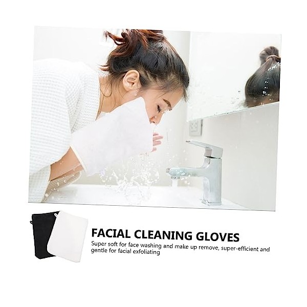 Beavorty 24 Pièces Gants Démaquillants En Fibres Nettoyant Visage Éponges Pour Le Nettoyage Du Maquillage Gant Du Visage Serv