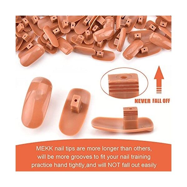 MeKK Main dentraînement pour ongles en acrylique - Ne tombe jamais - Kit de manucure flexible avec limes à ongles, pinceau, 