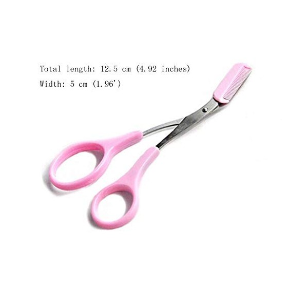 FURLOU Ciseaux de bureau, ciseaux artisanaux, 12,5 cm beauté fille dame femmes sourcils ciseaux peigne cils sourcils tondeuse