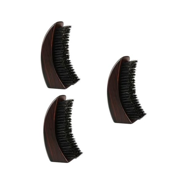 minkissy 3 Pièces Brosse À Moustache Outil De Coiffure De Moustache Brosse À Barbe Peigne À Moustache De Sanglier Mode Petite