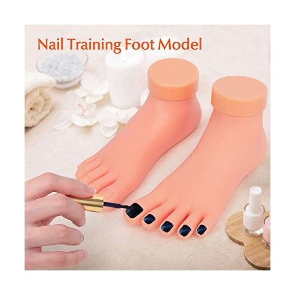 Faux Pied Manucure Modèle 1 Paire Souple Silicone Souple Prothèse Manucure Outil pour Nail Art Training