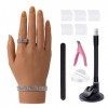Main dentraînement des ongles en silicone pour ongles en acrylique, mannequin réaliste avec support, kit de main flexible en