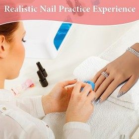 Main dentraînement des ongles en silicone pour ongles en acrylique, mannequin réaliste avec support, kit de main flexible en