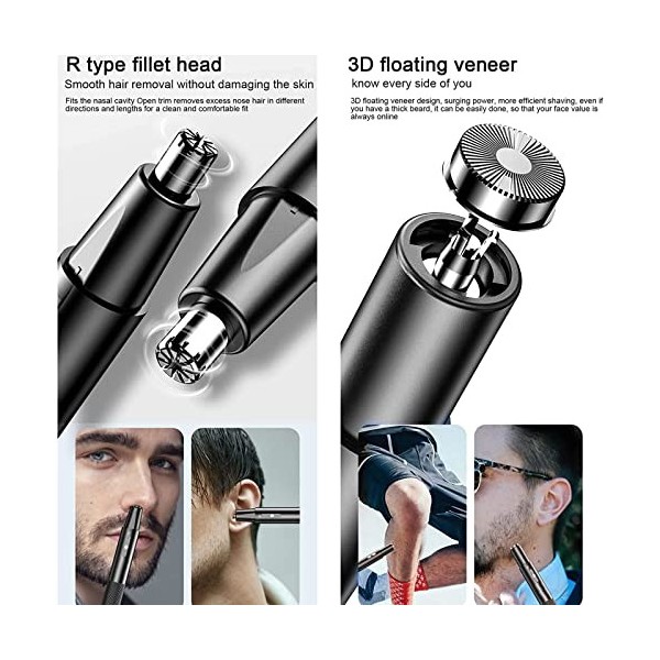 Tondeuse Nez Oreilles Epilateur - Rasoir à Nez Électrique Homme Femme, Nose Hair Trimmer For Ears Finisher Men Femme, Tondeus