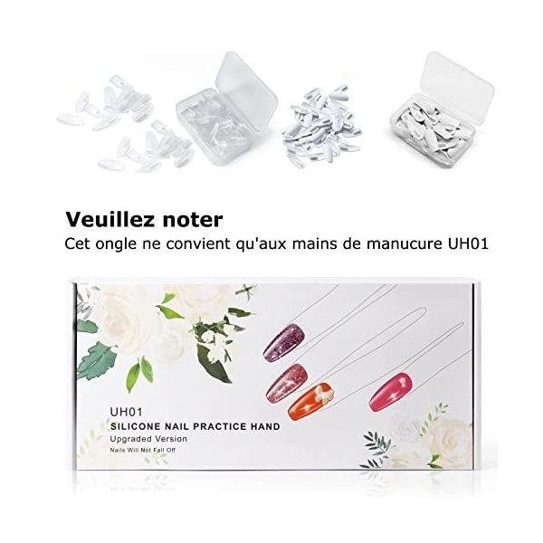 100Pcs Clous de Remplacement pour UK01 Silicone Pratique Faux Nail Art Clous de remplacement 