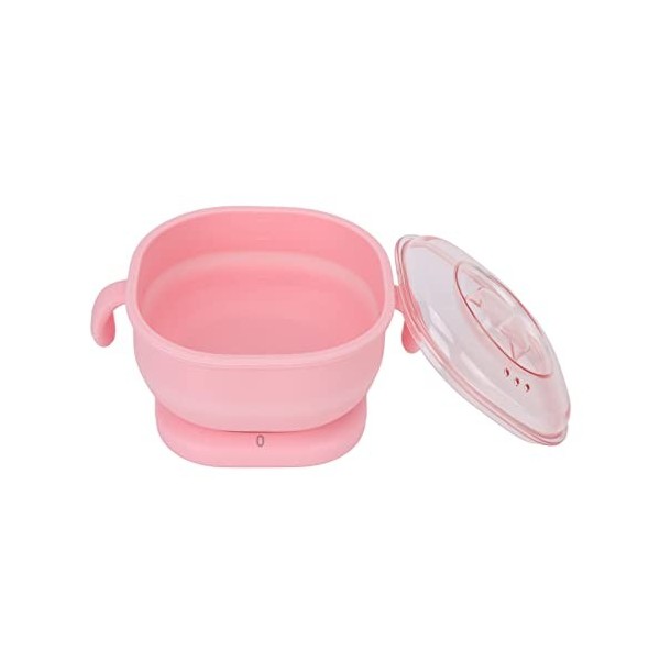 Chauffe-cire pour épilation, Chauffe-cire, Chauffage Rapide, capacité de 400 Ml, Chauffe-cire en Silicone, Rose, Prise UE 220