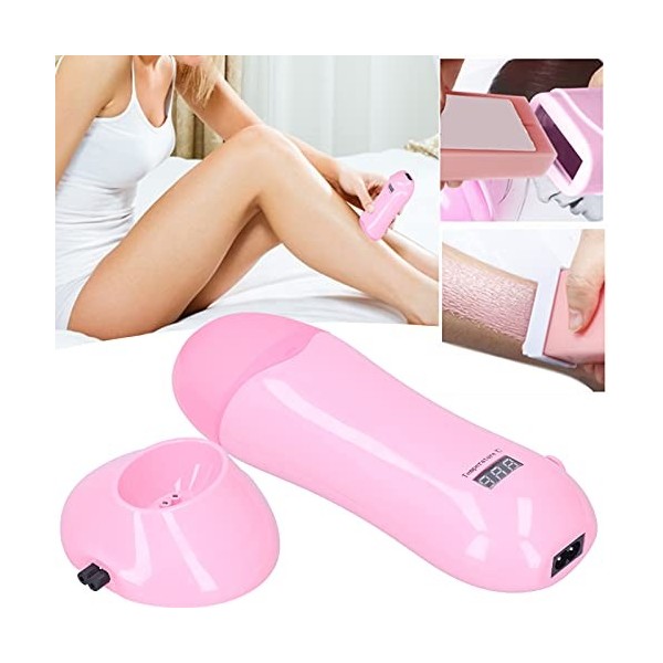 Fyearfly Chauffe-Cire, Épilation Épilation Chauffe-Cire Épilateur Portable Épilation Cire Machine Rose EU Plug 220V