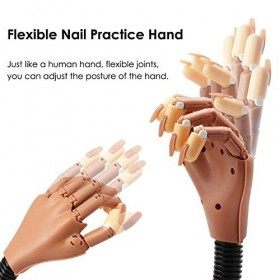 Main de pratique pour les ongles avec 400 embouts de rechange flexibles en acrylique pour débutants et techniciens des ongles