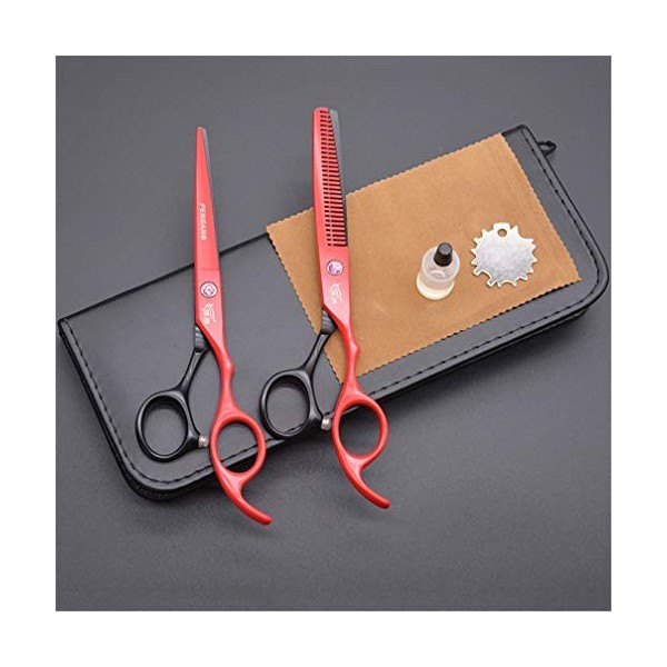 Ciseaux Professionnel Barber Kit, 6.0 Pouces Salon De Coiffure Ciseaux Set, Dilution Ciseaux Et Plat Ciseaux, Léger Et Sharp,