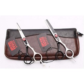 Ciseaux Professionnel Coiffure Cheveux Set Haut de Gamme 5,5 Pouces -Handed Barber rhéofluidifiant 6CR Acier Haircut Salon Ou