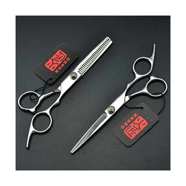 Cheveux Professionnel Ciseaux de Coupe Haut de Gamme droitier 6,0 Pouces Set 4CR Acier Haircut Ciseaux pour Salon de Coiffure