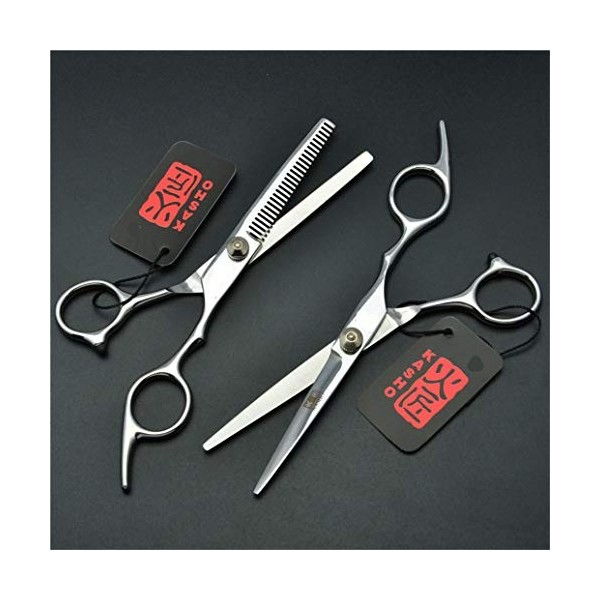Cheveux Professionnel Ciseaux de Coupe Haut de Gamme droitier 6,0 Pouces Set 4CR Acier Haircut Ciseaux pour Salon de Coiffure