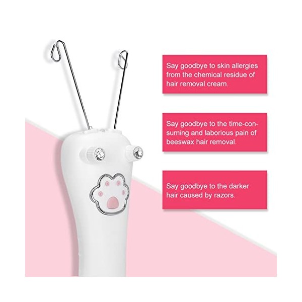 Épilateur électrique de fil de coton, épilateur facial de femmes de chargement USB, épilateur de fil physique pour lutilisat