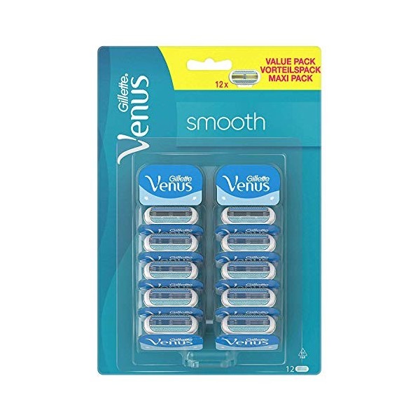 Gillette Venus Smooth Lot de 12 lames de rasoir avec bande hydratante