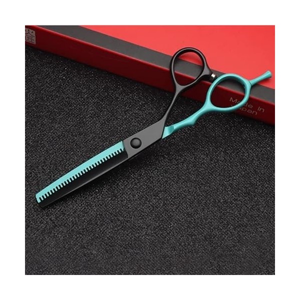 Ciseaux de coupe de cheveux, acier inoxydable 6,0 pouces ciseaux à dents de coupe plates ciseaux de coiffure frange douzaine 