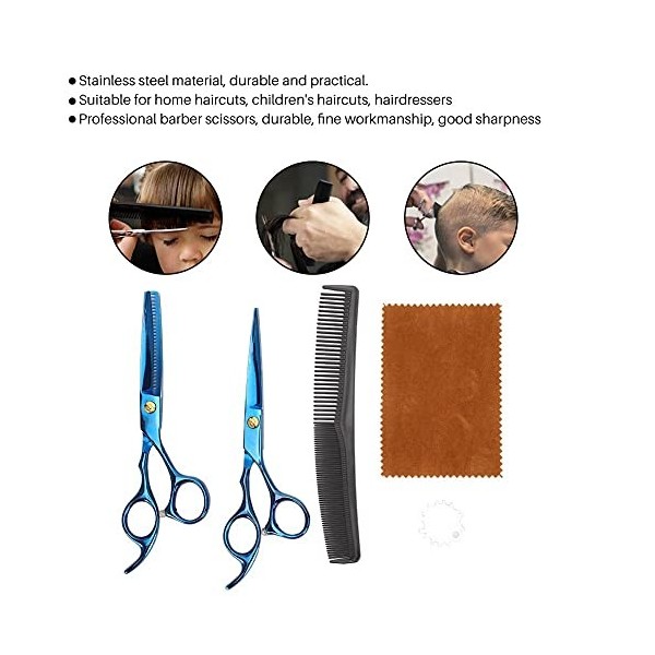 Kit de ciseaux de coupe de cheveux, professionnel en acier inoxydable pour coiffeur, cisaillement pour salon de coiffure