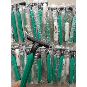 Runaup Rasoirs jetables, emballés individuellement avec crème à raser et bande lubrifiante paquet de 100 