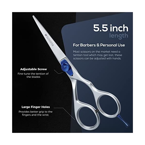 Suvorna Professional Hair Scissors 5.5" Precision Razor Edge Japanese Stainless Steel Barber Scissors Hair Styling, Trimming 