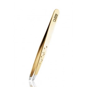 Pince à épiler Rubis en silhouette de six étoiles dor - inclinée, fine et pointue - pince a epiler professionnelle pour les 